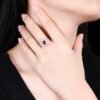 SGRAIT Luxury 18k Gold Diamond Jewellery Ring Oval Cut 1.06ct Unheated Natural Pigeon Blood Red Ruby Ring with Diamonds Jewelry