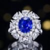 微信图片_20250425111215 SGRAIT PT950 Luxury 18k Gold Diamond Jewellery 4.08ct Oval Cut Unheated Natural Cornflower Sapphire Diamonds Jewelry Ring