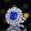 微信图片_20250425111218 SGRAIT PT950 Luxury 18k Gold Diamond Jewellery 4.08ct Oval Cut Unheated Natural Cornflower Sapphire Diamonds Jewelry Ring