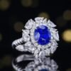 微信图片_20250425111222 SGRAIT PT950 Luxury 18k Gold Diamond Jewellery 4.08ct Oval Cut Unheated Natural Cornflower Sapphire Diamonds Jewelry Ring