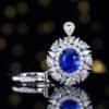 微信图片_20250425111225 SGRAIT PT950 Luxury 18k Gold Diamond Jewellery 4.08ct Oval Cut Unheated Natural Cornflower Sapphire Diamonds Jewelry Ring