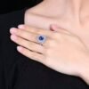 微信图片_20250425111230 SGRAIT PT950 Luxury 18k Gold Diamond Jewellery 4.08ct Oval Cut Unheated Natural Cornflower Sapphire Diamonds Jewelry Ring