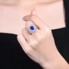 微信图片_20250425111235 SGRAIT PT950 Luxury 18k Gold Diamond Jewellery 4.08ct Oval Cut Unheated Natural Cornflower Sapphire Diamonds Jewelry Ring