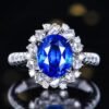 微信图片_20250425134444 SGRAIT PT950 Luxury 18k Gold Diamond Jewellery 3.63ct Oval Cut Natural Sri Lanka Sapphire With Diamonds Jewelry Ring