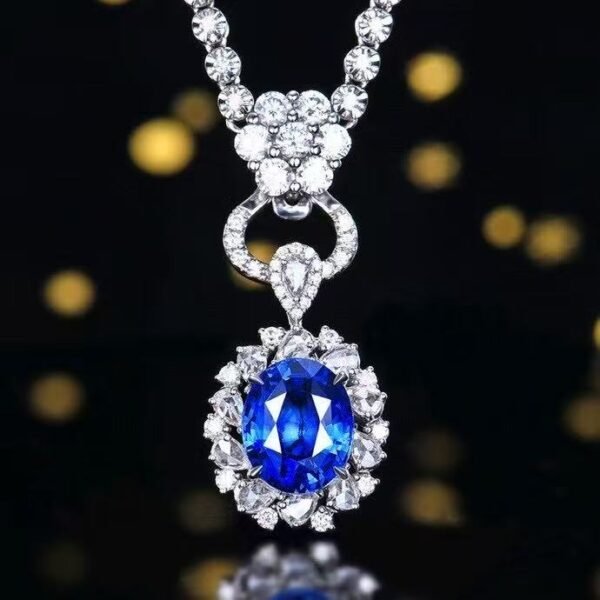 微信图片_20250425134457 SGRAIT PT950 Luxury 18k Gold Diamond Jewellery 3.63ct Oval Cut Natural Sri Lanka Sapphire With Diamonds Jewelry Ring