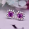 微信图片_20250425142549 SGARIT Luncy PT950 18K Gold Jewelry 1.18ct Asscher Cut Unheated Purple Sapphire Earrings With Diamond Jewellery
