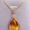微信图片_20250425151301 SGARIT Exquisite 18k Gold Jewelry 21.2ct Pear Cut Natural Yellow Quartz Pendant for Women With Diamond Jewellery