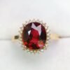 微信图片_20250428103440 SGRAIT Luxury 18k Gold Diamond Jewellery Oval Cut 4.45ct Garnet Ring with 26p 0.23ct Diamonds Jewelry