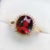 微信图片_20250428103453 SGRAIT Luxury 18k Gold Diamond Jewellery Oval Cut 4.45ct Garnet Ring with 26p 0.23ct Diamonds Jewelry