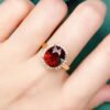 微信图片_20250428103501 SGRAIT Luxury 18k Gold Diamond Jewellery Oval Cut 4.45ct Garnet Ring with 26p 0.23ct Diamonds Jewelry