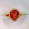微信图片_20250428111735 SGRAIT Luxury 18k Gold Diamond Jewellery Heart Cut 2.55ct Garnet Ring with 34p 0.102ct Diamonds Jewelry