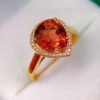 微信图片_20250428111742 SGRAIT Luxury 18k Gold Diamond Jewellery Heart Cut 2.55ct Garnet Ring with 34p 0.102ct Diamonds Jewelry