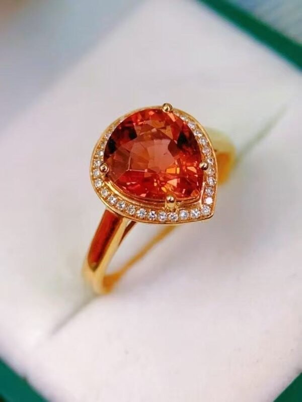 微信图片_20250428111742 SGRAIT Luxury 18k Gold Diamond Jewellery Heart Cut 2.55ct Garnet Ring with 34p 0.102ct Diamonds Jewelry