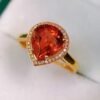微信图片_20250428111745 SGRAIT Luxury 18k Gold Diamond Jewellery Heart Cut 2.55ct Garnet Ring with 34p 0.102ct Diamonds Jewelry
