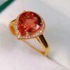 微信图片_20250428111748 SGRAIT Luxury 18k Gold Diamond Jewellery Heart Cut 2.55ct Garnet Ring with 34p 0.102ct Diamonds Jewelry