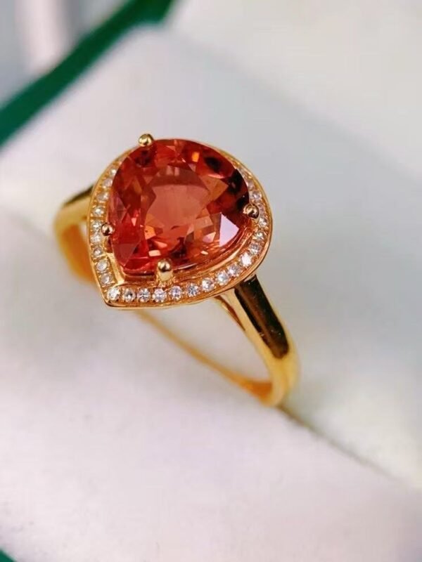 微信图片_20250428111748 SGRAIT Luxury 18k Gold Diamond Jewellery Heart Cut 2.55ct Garnet Ring with 34p 0.102ct Diamonds Jewelry