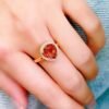 微信图片_20250428111754 SGRAIT Luxury 18k Gold Diamond Jewellery Heart Cut 2.55ct Garnet Ring with 34p 0.102ct Diamonds Jewelry