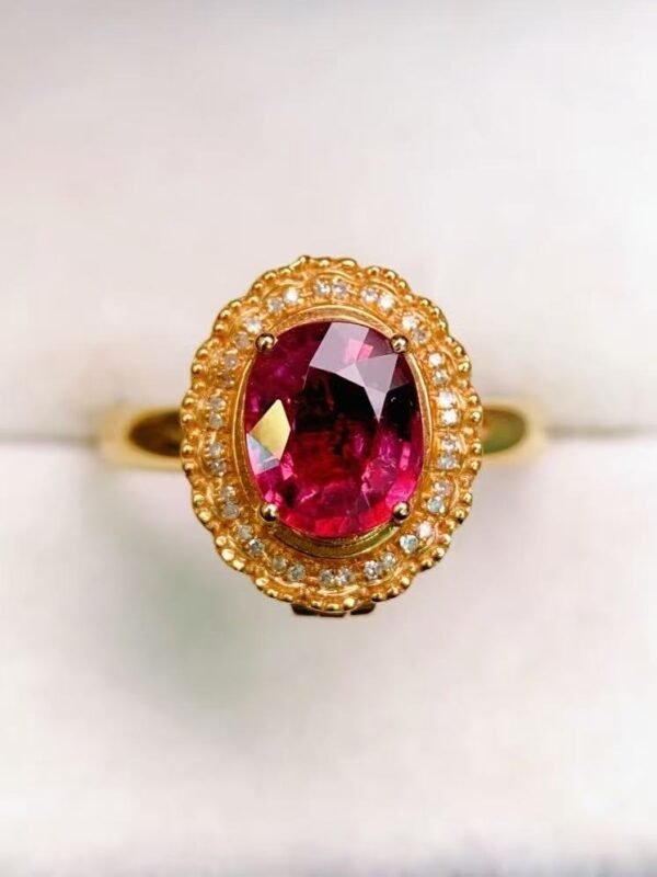微信图片_20250428112739 SGRAIT Luxury 18k Gold Diamond Jewellery Oval Cut 1.8ct Garnet Ring with 36p 0.108ct Diamonds Jewelry for Women