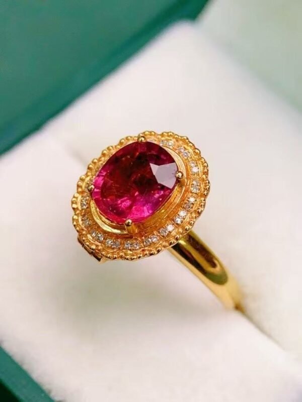 微信图片_20250428112751 SGRAIT Luxury 18k Gold Diamond Jewellery Oval Cut 1.8ct Garnet Ring with 36p 0.108ct Diamonds Jewelry for Women