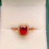 微信图片_20250428113709 SGRAIT Luxury 18k Gold Diamond Jewellery Oval Cut 1.45ct Garnet Ring with 31p 0.093ct Diamonds Jewelry for Women
