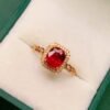 微信图片_20250428113719 SGRAIT Luxury 18k Gold Diamond Jewellery Oval Cut 1.45ct Garnet Ring with 31p 0.093ct Diamonds Jewelry for Women