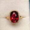 微信图片_20250428114411 SGRAIT Luxury 18k Gold Diamond Jewellery Oval Cut 5.6ct Garnet Ring with 30p 0.3ct Diamonds Jewelry for Women
