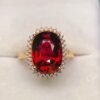 微信图片_20250428114414 SGRAIT Luxury 18k Gold Diamond Jewellery Oval Cut 5.6ct Garnet Ring with 30p 0.3ct Diamonds Jewelry for Women