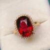 微信图片_20250428114418 SGRAIT Luxury 18k Gold Diamond Jewellery Oval Cut 5.6ct Garnet Ring with 30p 0.3ct Diamonds Jewelry for Women