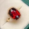 微信图片_20250428114421 SGRAIT Luxury 18k Gold Diamond Jewellery Oval Cut 5.6ct Garnet Ring with 30p 0.3ct Diamonds Jewelry for Women
