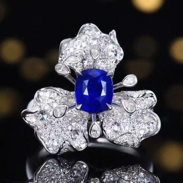 微信图片_20250428134843 SGRAIT PT950 Luxury 18k Gold Jewellery 2.11ct Oval Cut Royal Blue Sapphire With 215p 0.889ct Diamonds Jewelry Ring for Wedding No reviews yet
