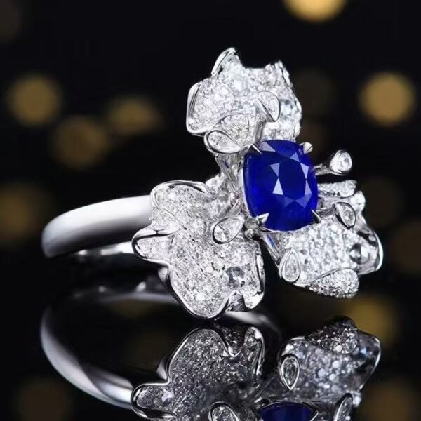 微信图片_20250428134852 SGRAIT PT950 Luxury 18k Gold Jewellery 2.11ct Oval Cut Royal Blue Sapphire With 215p 0.889ct Diamonds Jewelry Ring for Wedding No reviews yet