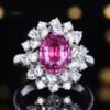 微信图片_20250428140639 SGRAIT PT950 Luxury 18k Gold Jewellery 3.05ct Oval Cut Unheated Natural Pink Sapphire With Diamonds Jewelry Ring