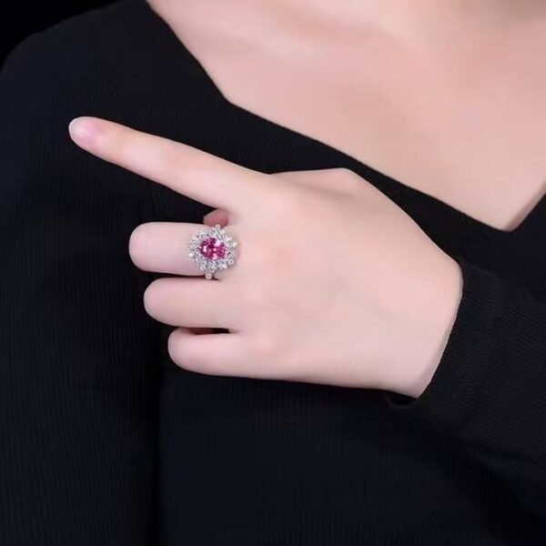 微信图片_20250428140654 SGRAIT PT950 Luxury 18k Gold Jewellery 3.05ct Oval Cut Unheated Natural Pink Sapphire With Diamonds Jewelry Ring