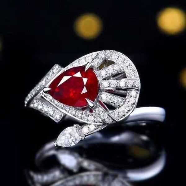 微信图片_20250428143601 SGRAIT PT950 Luxury 18k Gold Jewellery Ring 1.31ct Natural Pigeon Blood Red Ruby with 62p 0.38ct Diamonds Jewelry Ring
