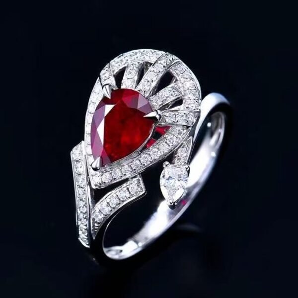 微信图片_20250428143607 SGRAIT PT950 Luxury 18k Gold Jewellery Ring 1.31ct Natural Pigeon Blood Red Ruby with 62p 0.38ct Diamonds Jewelry Ring