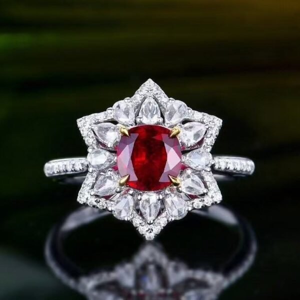 微信图片_20250428154136 SGRAIT PT950 Luxury 18k Gold Jewellery 0.93ct Unheated Natural Pigeon Blood Red Ruby with 70p 0.59ct Diamonds Jewelry Ring
