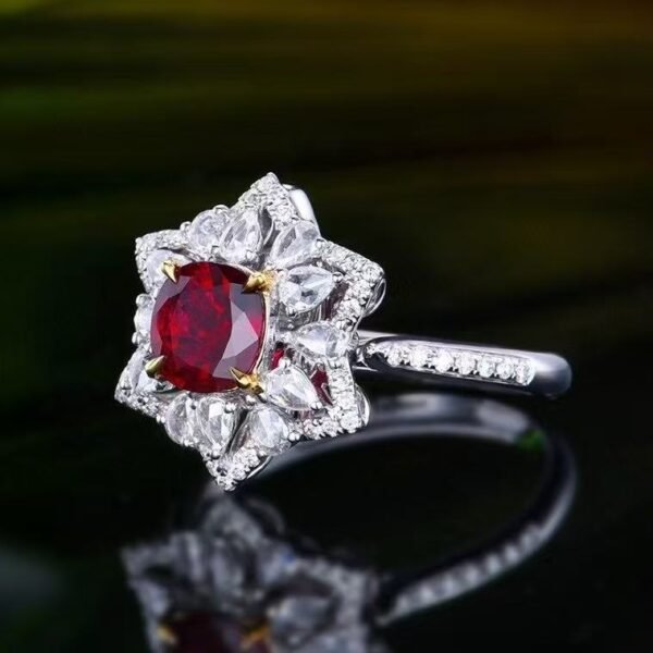微信图片_20250428154140 SGRAIT PT950 Luxury 18k Gold Jewellery 0.93ct Unheated Natural Pigeon Blood Red Ruby with 70p 0.59ct Diamonds Jewelry Ring