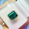 微信图片_20250429101541 SGRAIT Luxury 18k Gold Diamond Jewellery Emerald Cut 8.75ct Green Garnet with 38p 0.38ct Diamonds Jewelry Ring