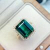 微信图片_20250429101545 SGRAIT Luxury 18k Gold Diamond Jewellery Emerald Cut 8.75ct Green Garnet with 38p 0.38ct Diamonds Jewelry Ring