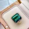 微信图片_20250429101553 SGRAIT Luxury 18k Gold Diamond Jewellery Emerald Cut 8.75ct Green Garnet with 38p 0.38ct Diamonds Jewelry Ring