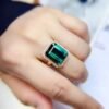 微信图片_20250429101557 SGRAIT Luxury 18k Gold Diamond Jewellery Emerald Cut 8.75ct Green Garnet with 38p 0.38ct Diamonds Jewelry Ring