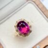 微信图片_20250429102749 SGRAIT Luxury 18k Gold Diamond Jewellery 4.9ct Oval Cut Purple Garnet with 50p Diamonds Jewelry Ring for Women