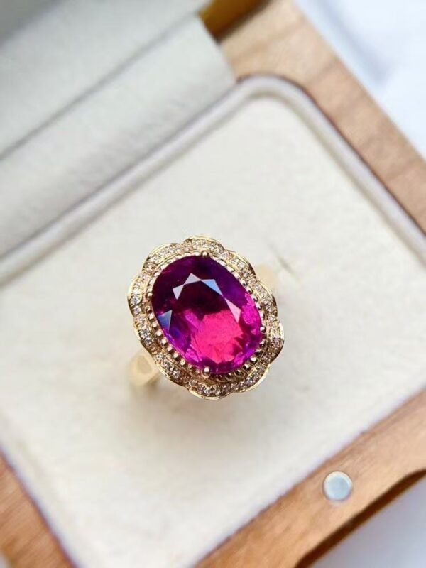 微信图片_20250429102749 SGRAIT Luxury 18k Gold Diamond Jewellery 4.9ct Oval Cut Purple Garnet with 50p Diamonds Jewelry Ring for Women