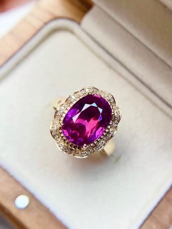 微信图片_20250429102756 SGRAIT Luxury 18k Gold Diamond Jewellery 4.9ct Oval Cut Purple Garnet with 50p Diamonds Jewelry Ring for Women