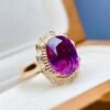 微信图片_20250429102802 SGRAIT Luxury 18k Gold Diamond Jewellery 4.9ct Oval Cut Purple Garnet with 50p Diamonds Jewelry Ring for Women