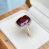 微信图片_20250429104223 SGRAIT Luxury 18k Gold Diamond Jewellery 5.55ct Cushion Cut Garnet with 32p 0.92ct Diamonds Jewelry Ring