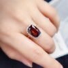 微信图片_20250429104226 SGRAIT Luxury 18k Gold Diamond Jewellery 5.55ct Cushion Cut Garnet with 32p 0.92ct Diamonds Jewelry Ring