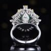 Sgarit 18K Gold Jewelry 2.97ct Pear Cut Natural Emerald Ring with 49p Diamonds 8p While Sapphire 9p Yellow Sapphire Jewellery
