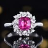 微信图片_20250429112713 SGRAIT PT950 Luxury 18k Gold Jewellery 1.5ct Cushion Cut Unheated Natural Pink Sapphire With 46p 0.56ct Diamonds Jewelry Ring