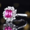 微信图片_20250429112716 SGRAIT PT950 Luxury 18k Gold Jewellery 1.5ct Cushion Cut Unheated Natural Pink Sapphire With 46p 0.56ct Diamonds Jewelry Ring